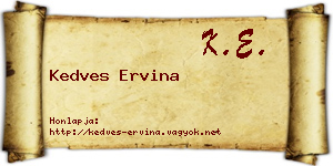 Kedves Ervina névjegykártya